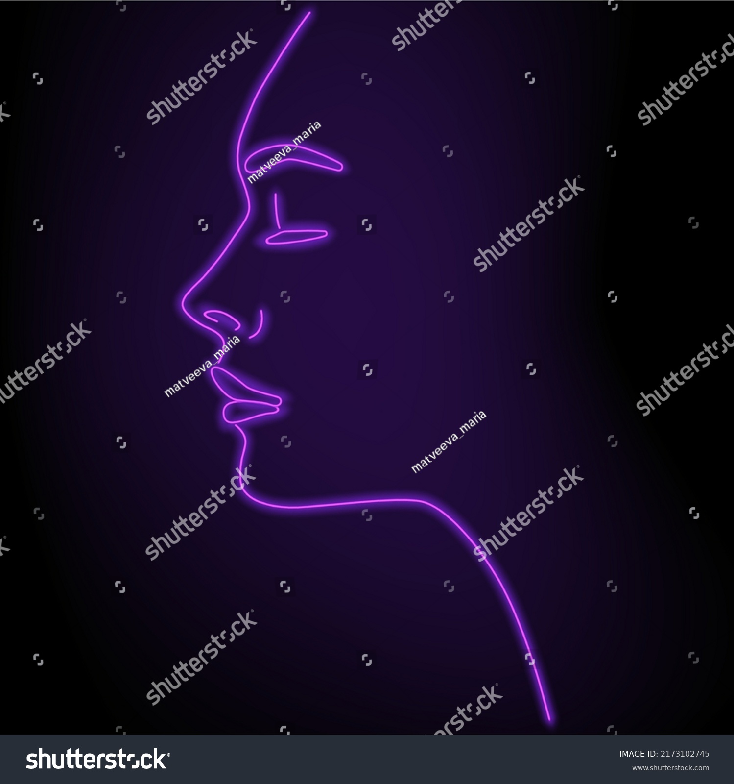 Beautiful Vector Portrait Human Face Illustration Stock Vector (Royalty ...