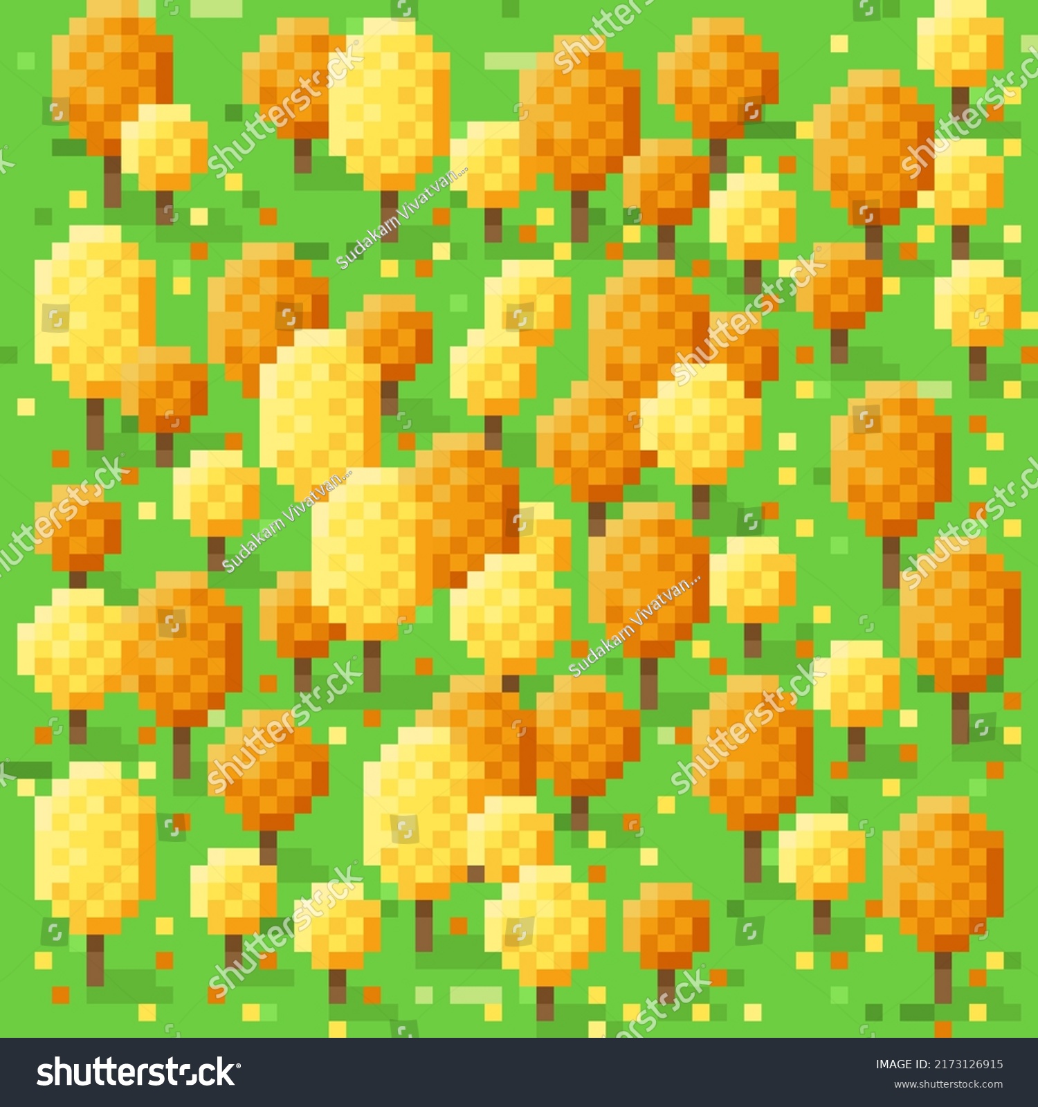 Forest Autumn Pixel Art Vector Picture Stock Vector (Royalty Free ...