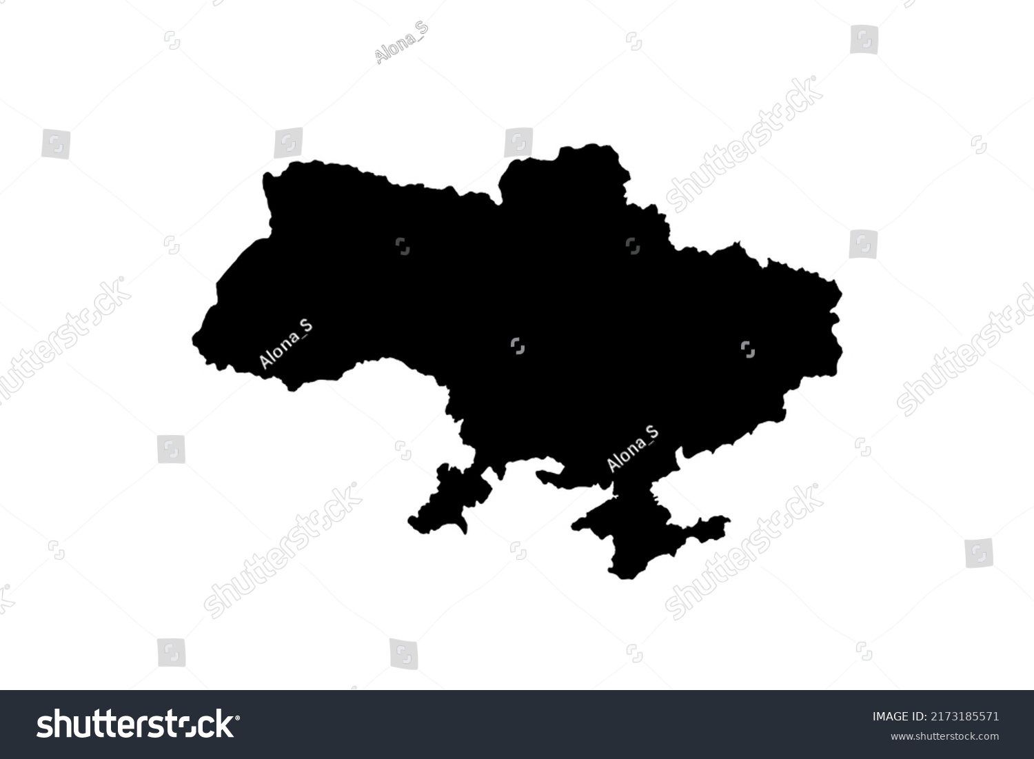 Ukrainian Flag Outline Isolated On White Stock Vector (Royalty Free ...