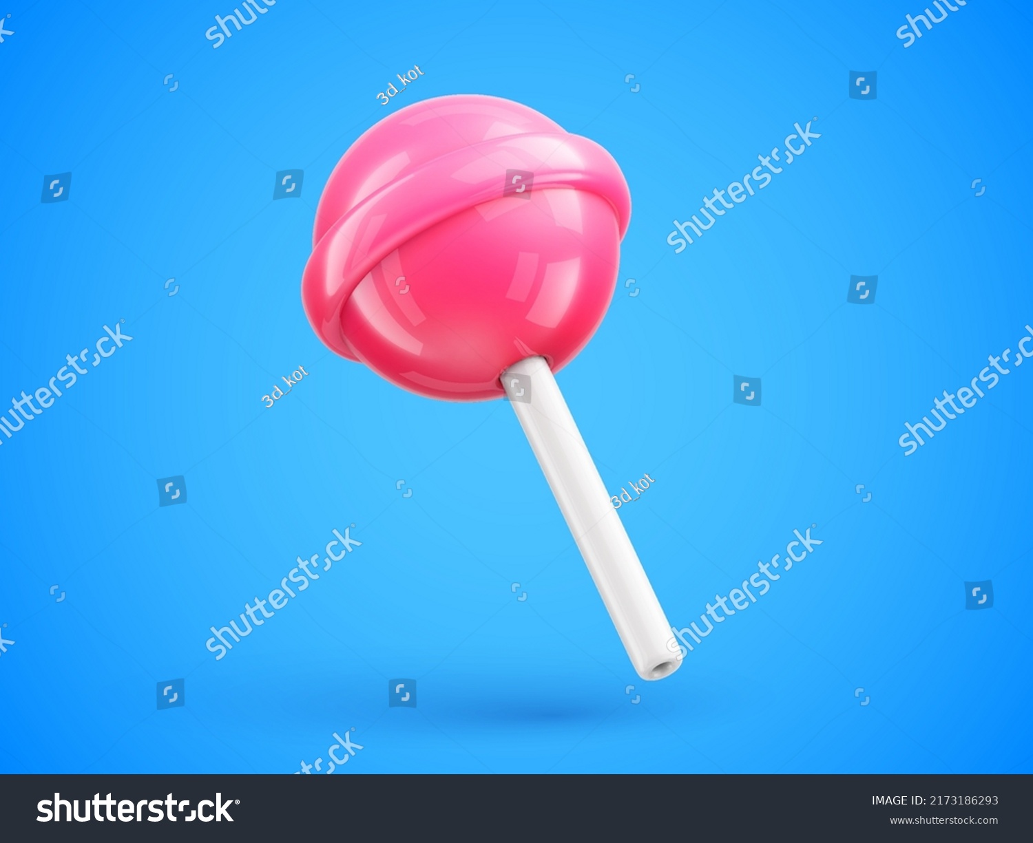 Sweet Cute Pink Lollipop On Stick Stock Vector (Royalty Free ...