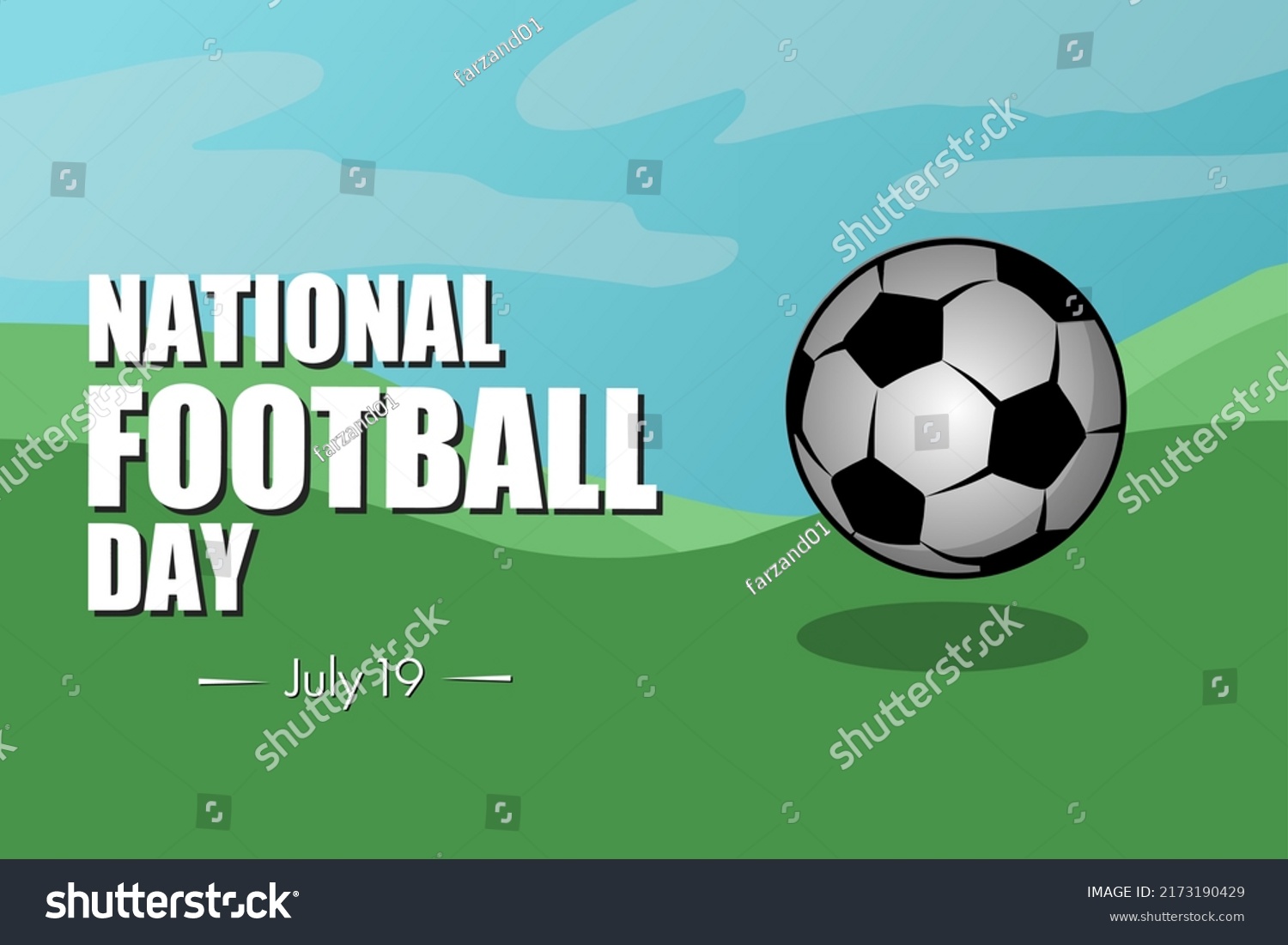 National Football Day July 19 Vector Stock Vector (Royalty Free