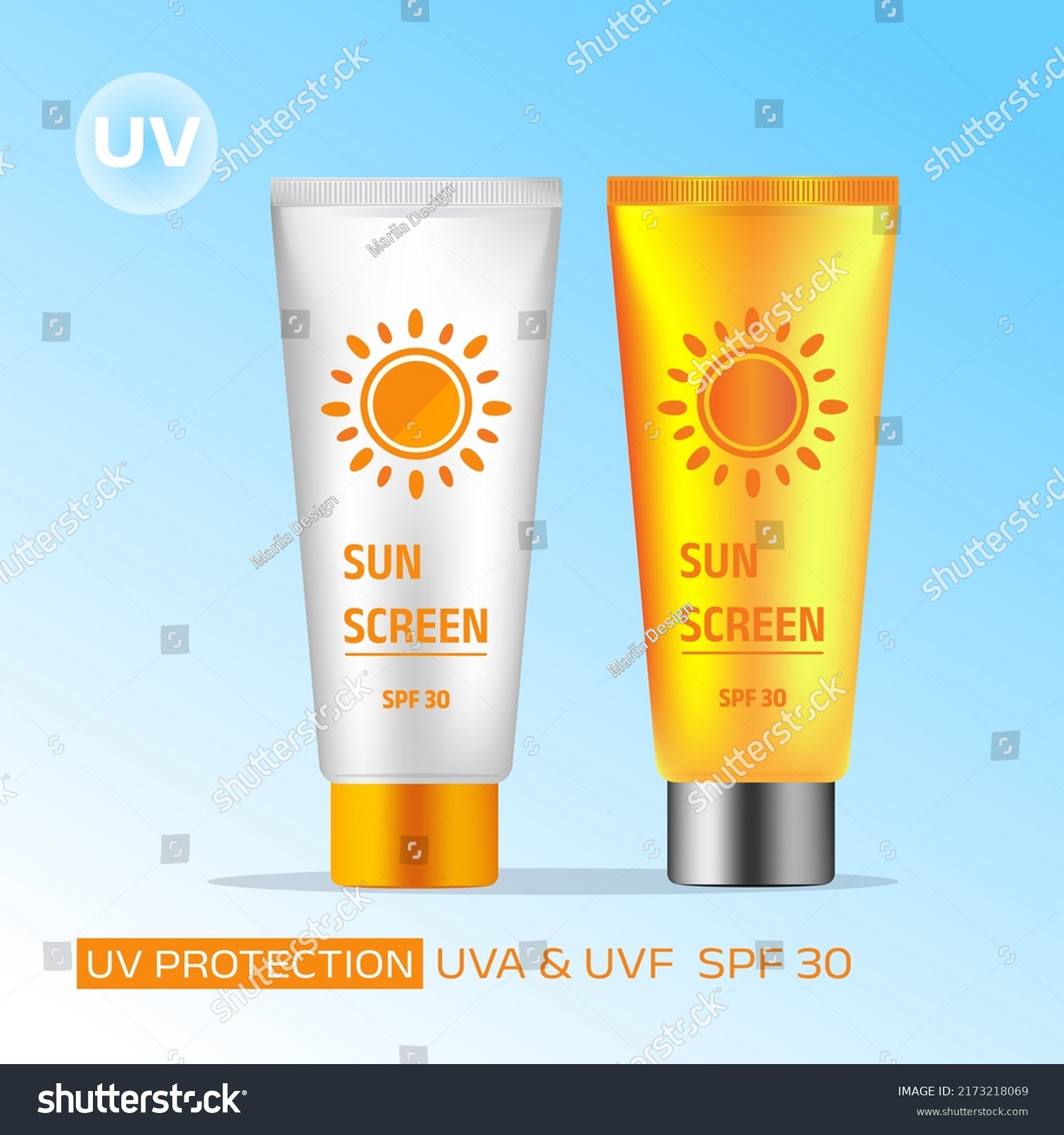 Sunscreen Ad Poster Template Banner Two Stock Vector (Royalty Free ...