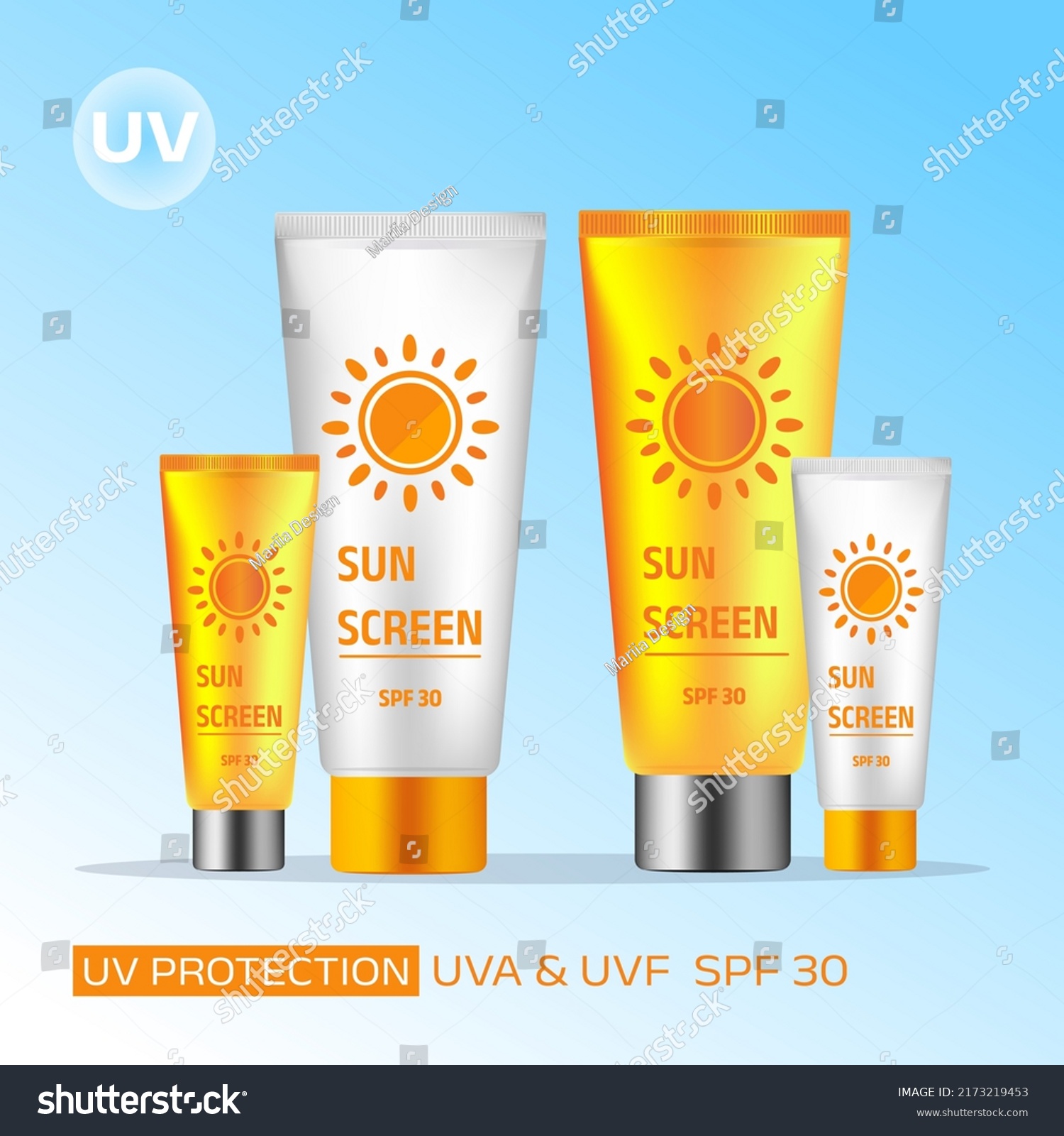 Sunscreen Ad Poster Template Banner Four Stock Vector (Royalty Free ...