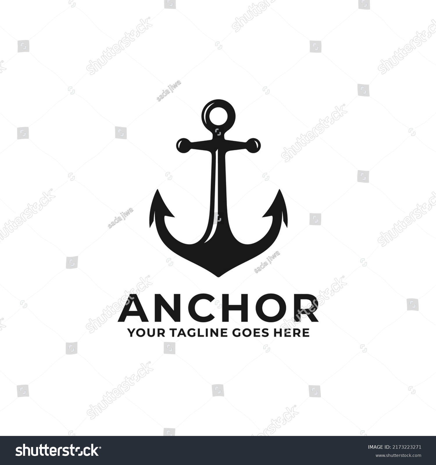 Anchor Simple Flat Logo Design Vector Stock Vector (Royalty Free ...