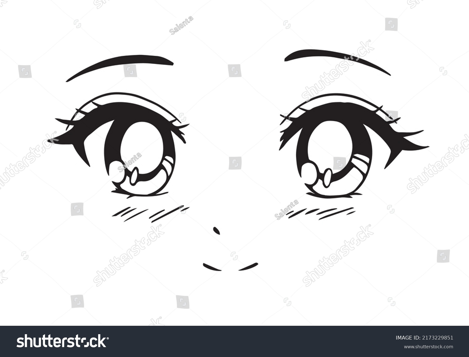 Funny Anime Expression Japanese Manga Style Stock Vector (Royalty Free ...