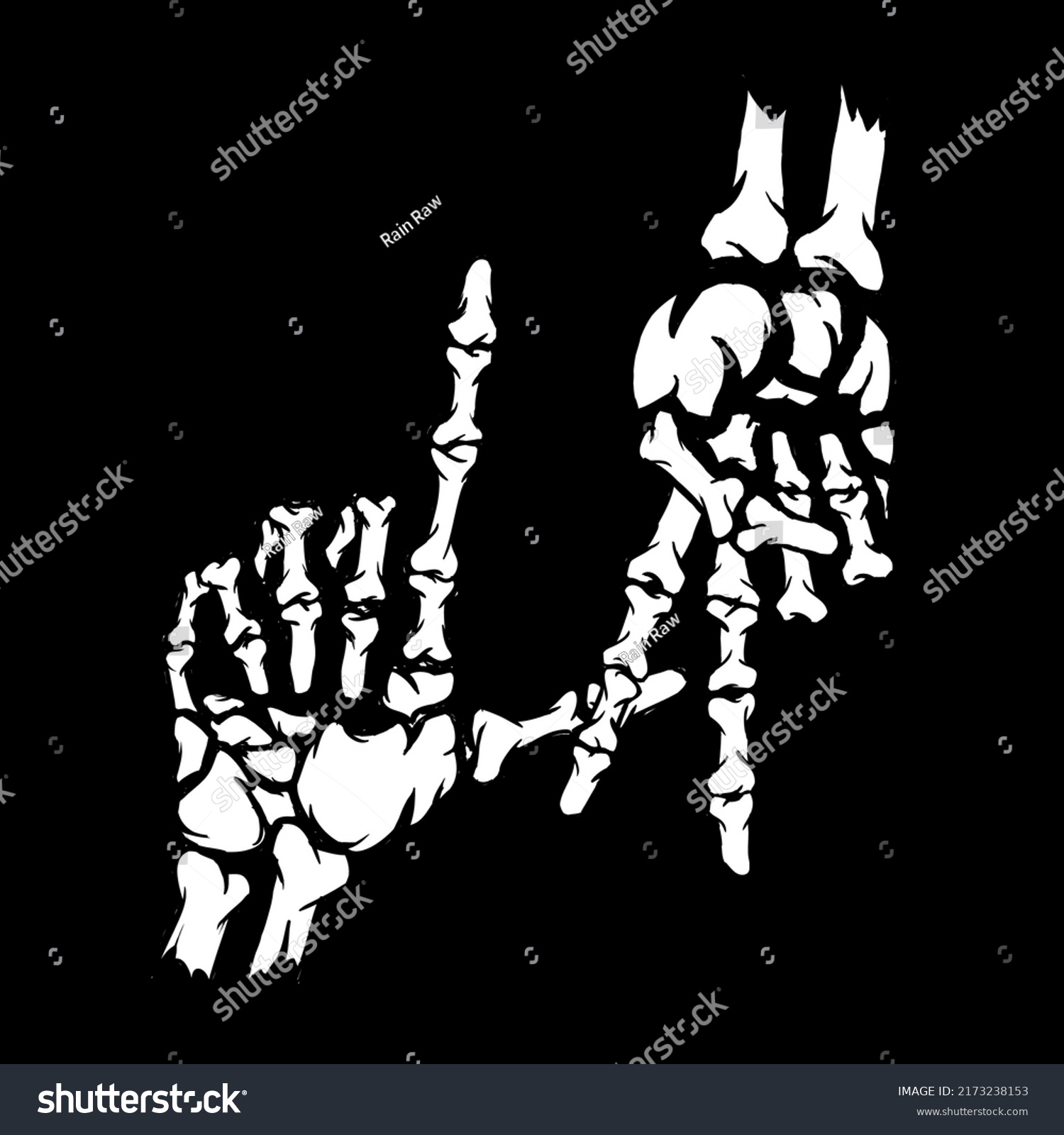 Hand Skull Los Angeles Black White Stock Vector (Royalty Free ...