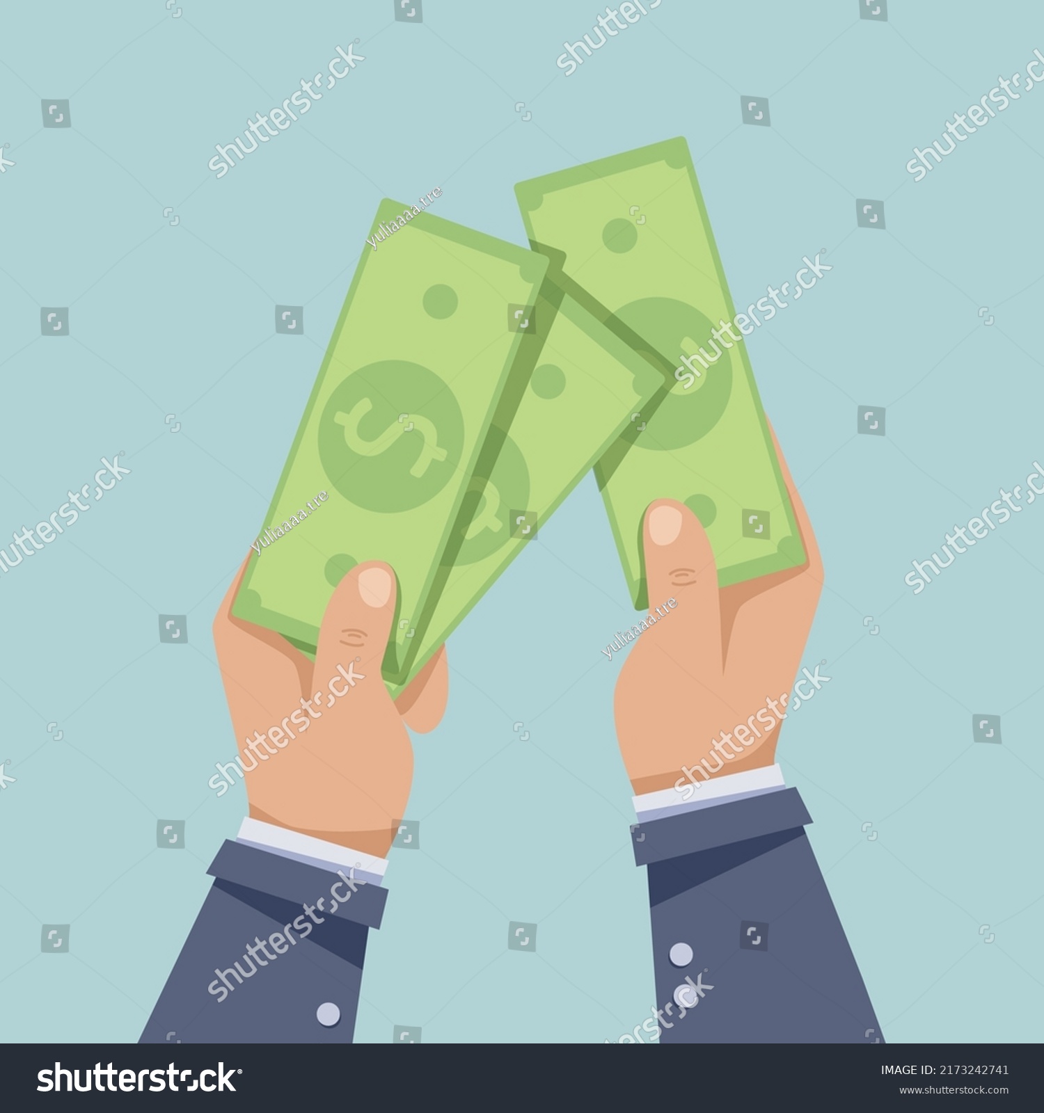 Hands Counting Paper Money Accounting Payroll Stock Vector (royalty 