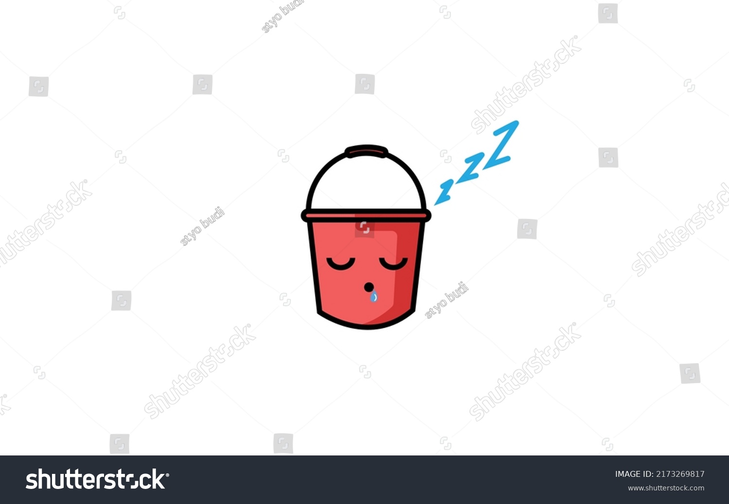 Cute Funny Bucket Character Concept Vector Stock Vector Royalty Free