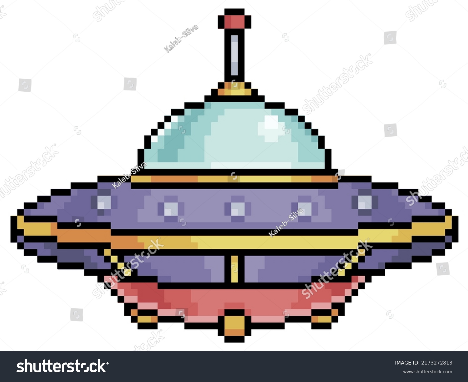 Pixel Art Alien Spaceship Ufo 8 Stock Vector (Royalty Free) 2173272813 ...