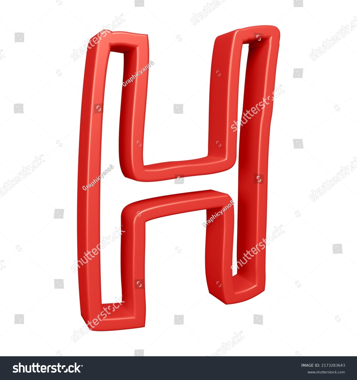 Letter H 3d Render Alphabet Letters Stock Illustration 2173283643 