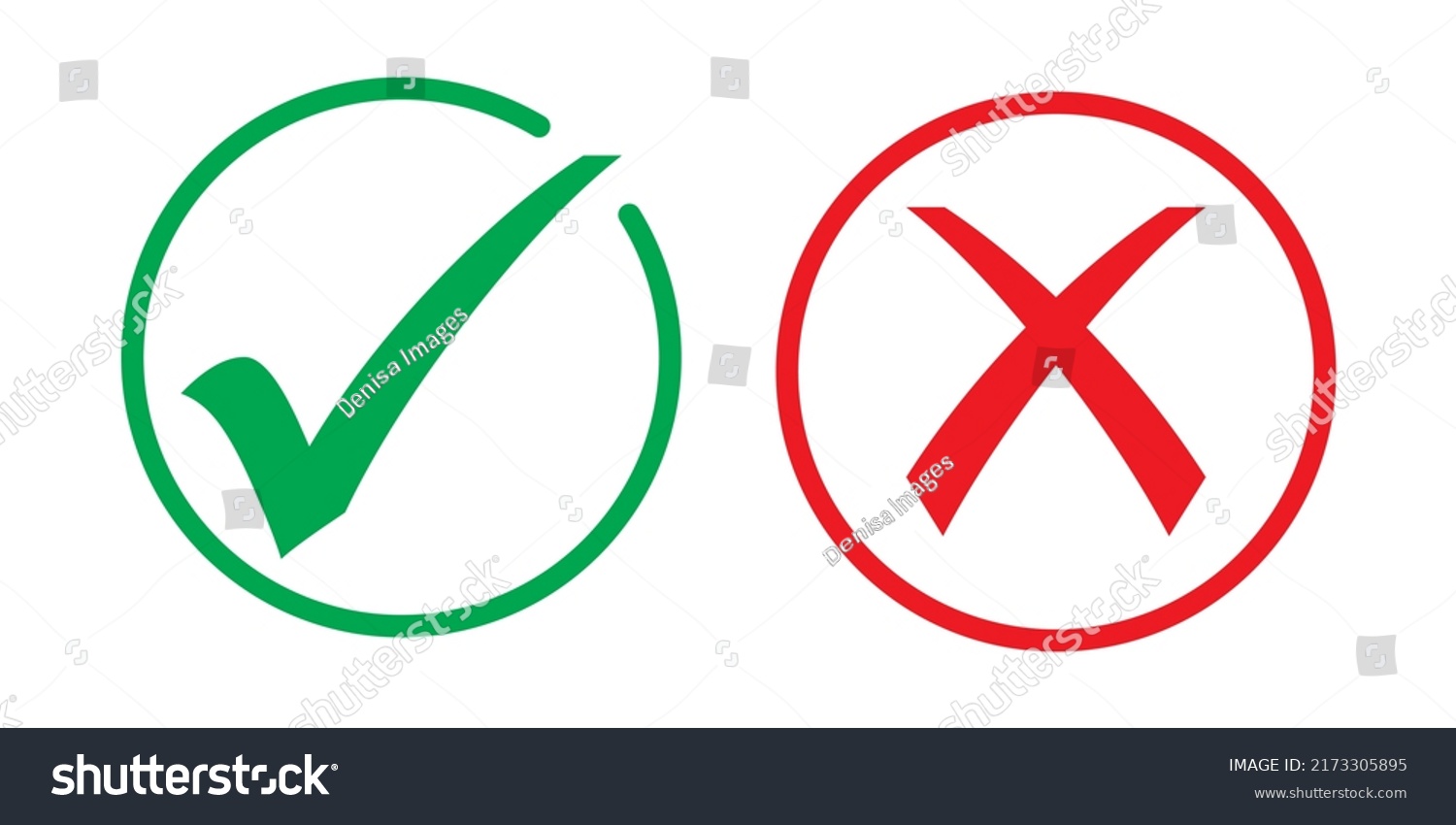 Check Mark Check Cross Vector Icon Stock Vector (Royalty Free ...