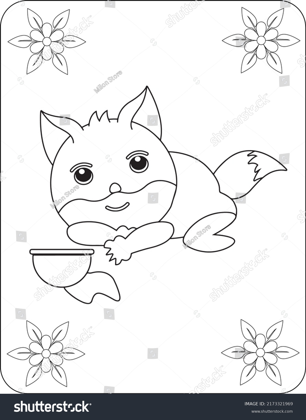 Animals Drinking Coloring Pages Kids Stock Vector (Royalty Free