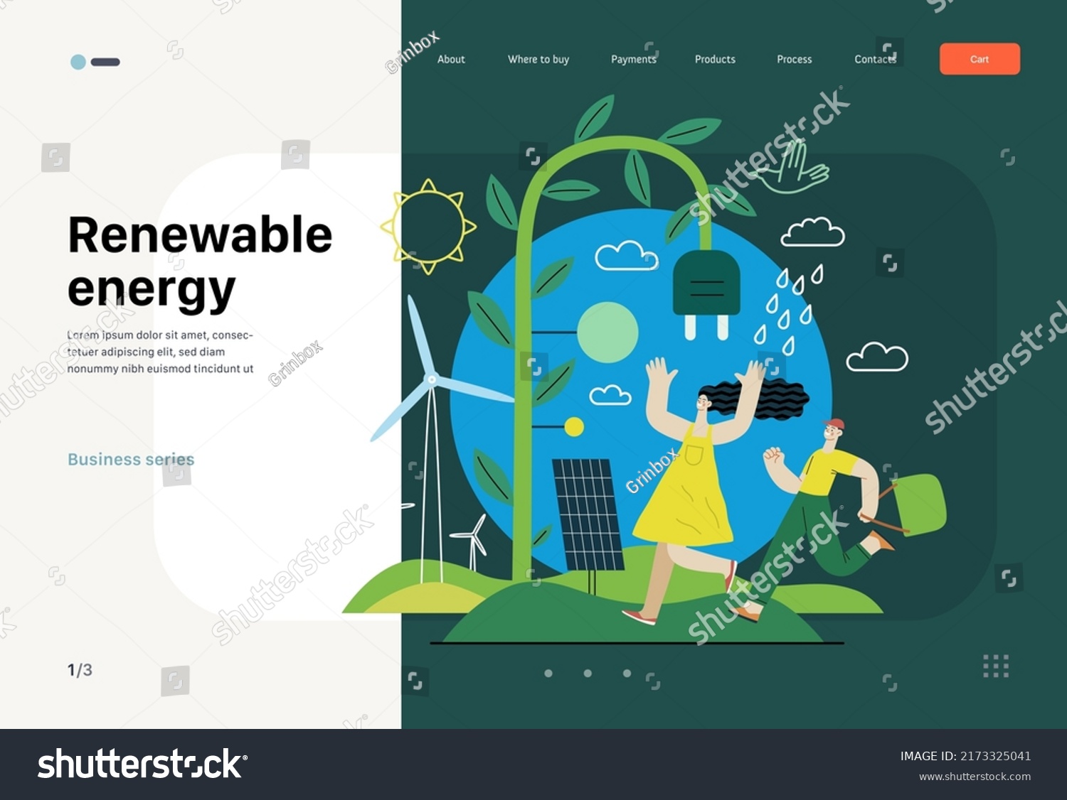 Ecology Renewable Energy Modern Flat Vector Stock Vector (Royalty Free ...