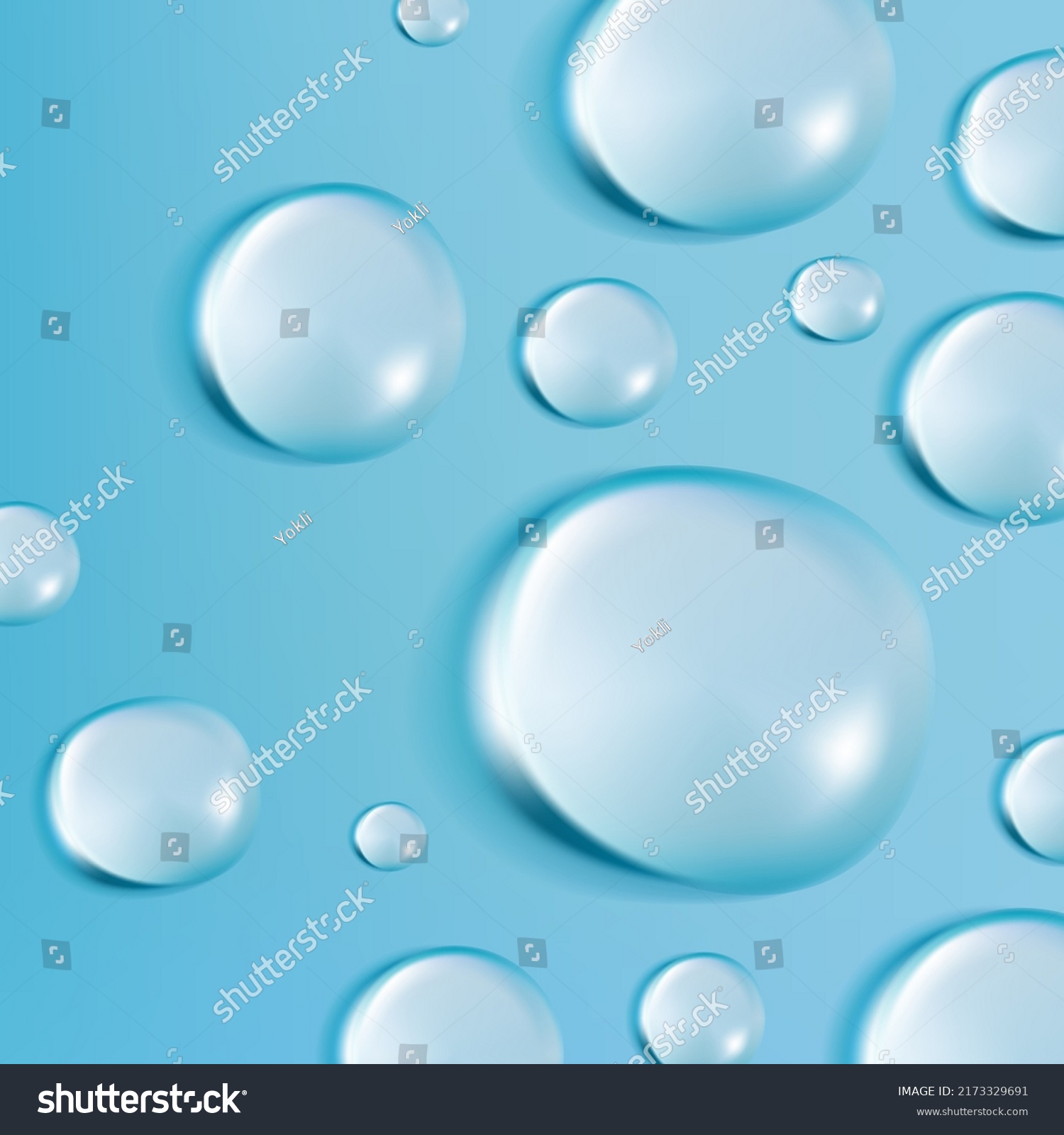 Vector Realistic Water Drops Illustration Poster Stock Vector (Royalty ...