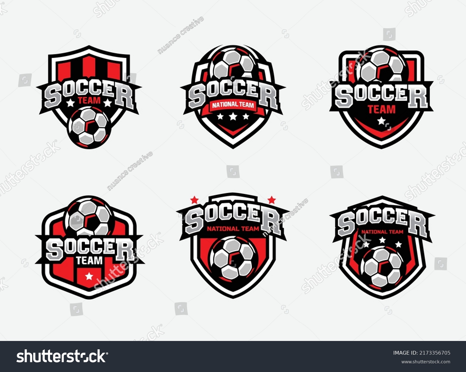 Set Soccer Logo Football Club Sign Stock Vector (Royalty Free ...