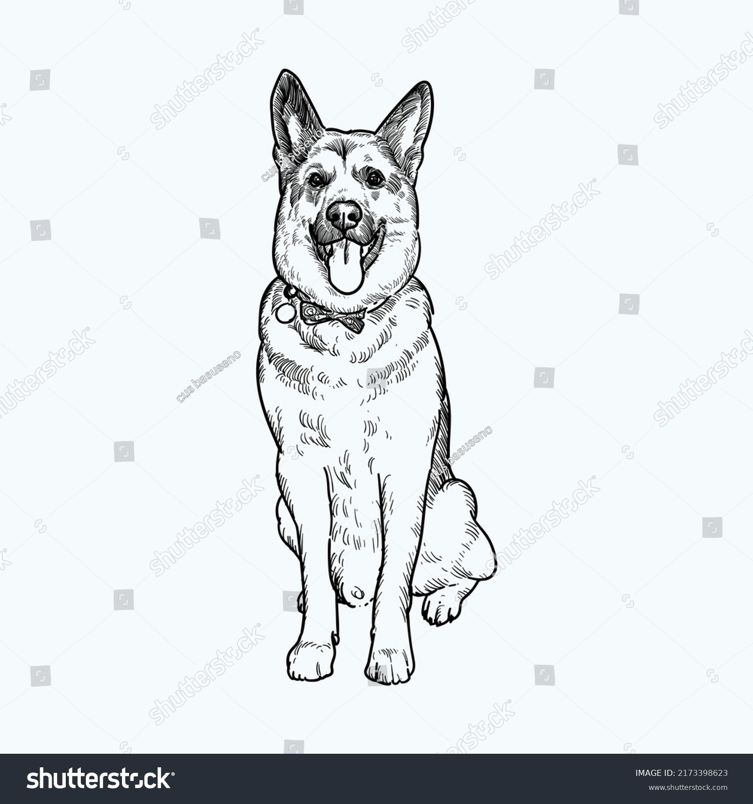 Vintage Hand Drawn Sketch Smile Shepherd Stock Vector (Royalty Free ...