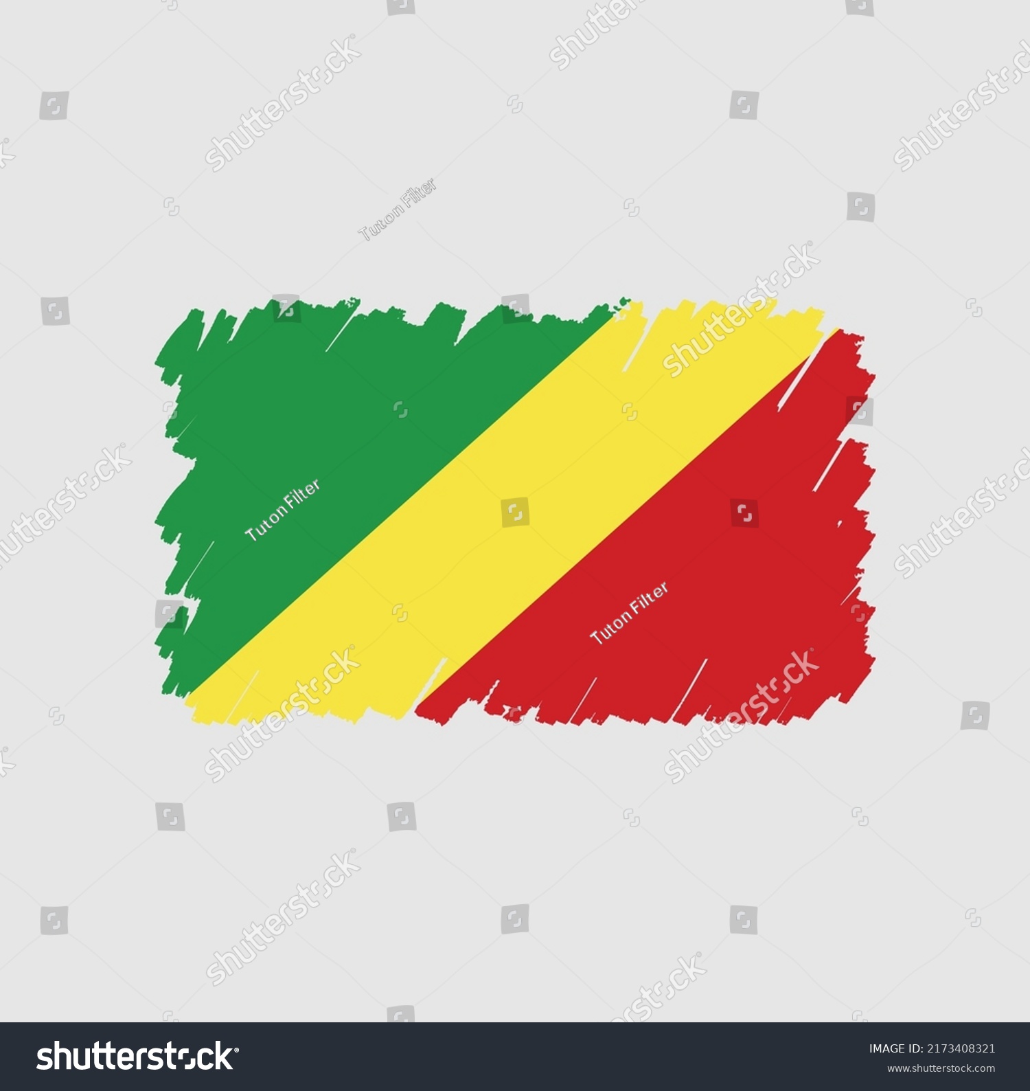 Congo Flag Brush Strokes National Flag Stock Vector (Royalty Free ...