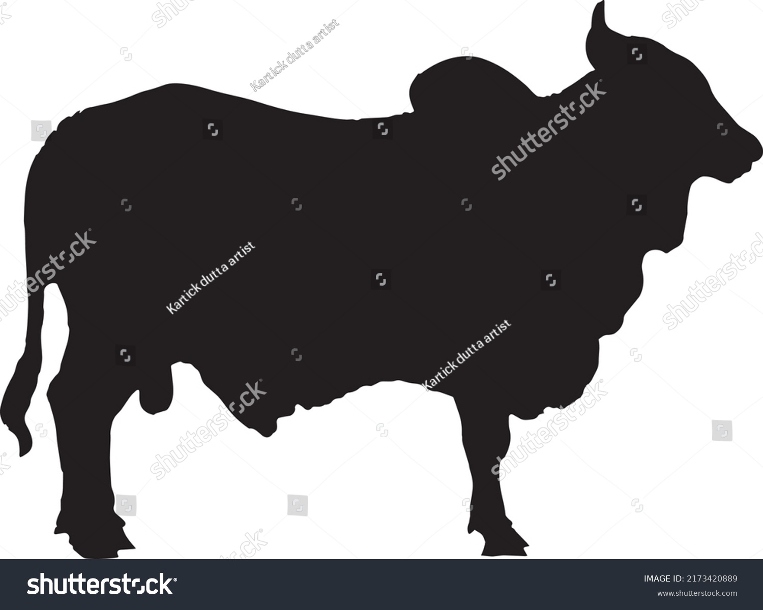 Indian Bull Silhouette Vector Illustration Eps Stock Vector (Royalty ...