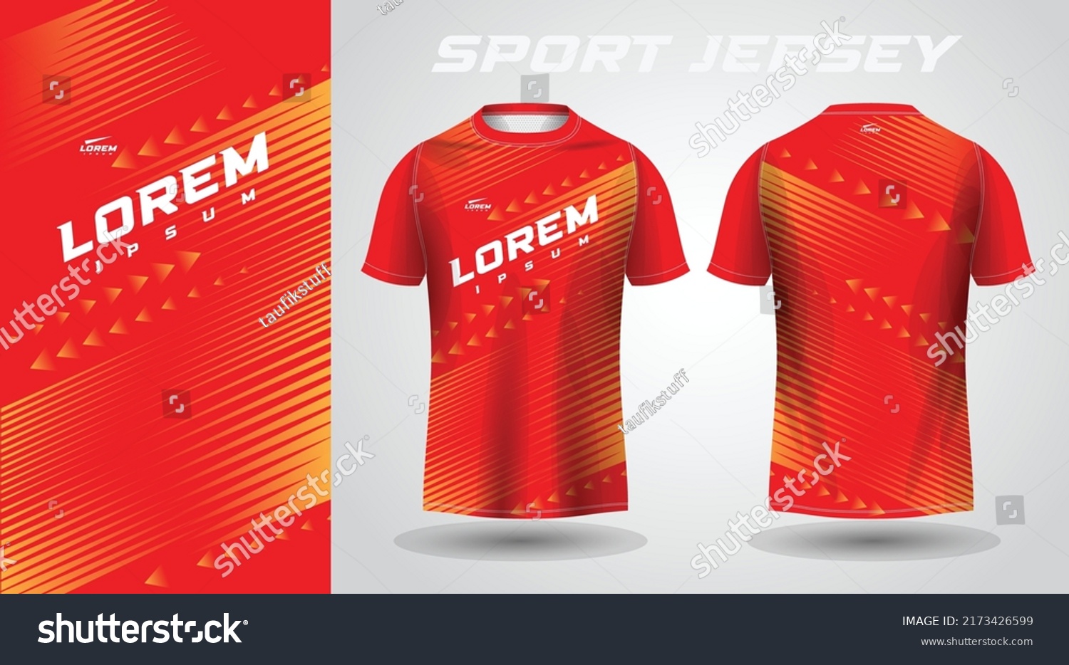 Red Tshirt Sport Jersey Design Stock Vector (Royalty Free) 2173426599 ...