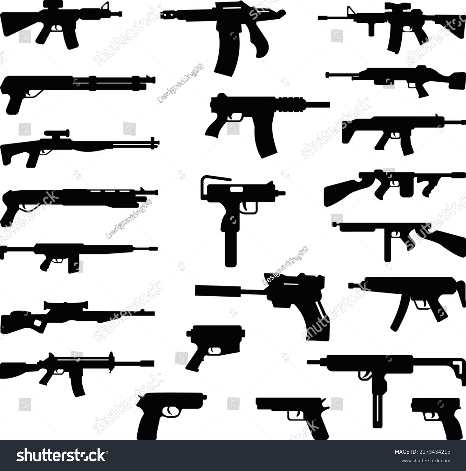 Airsoft Gun Silhouettes Vectors Collections Stock Vector (Royalty Free ...