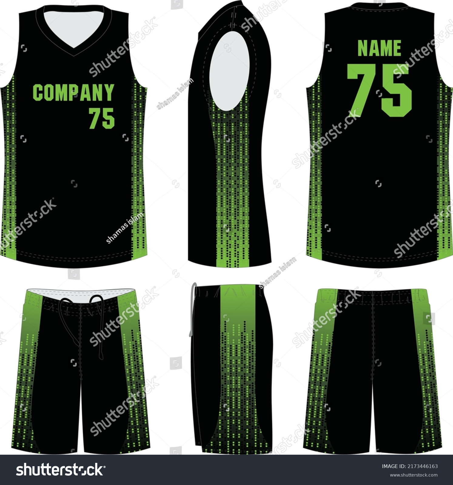 Basketball Uniform Shorts Template Basketball Club Stock Vector ...