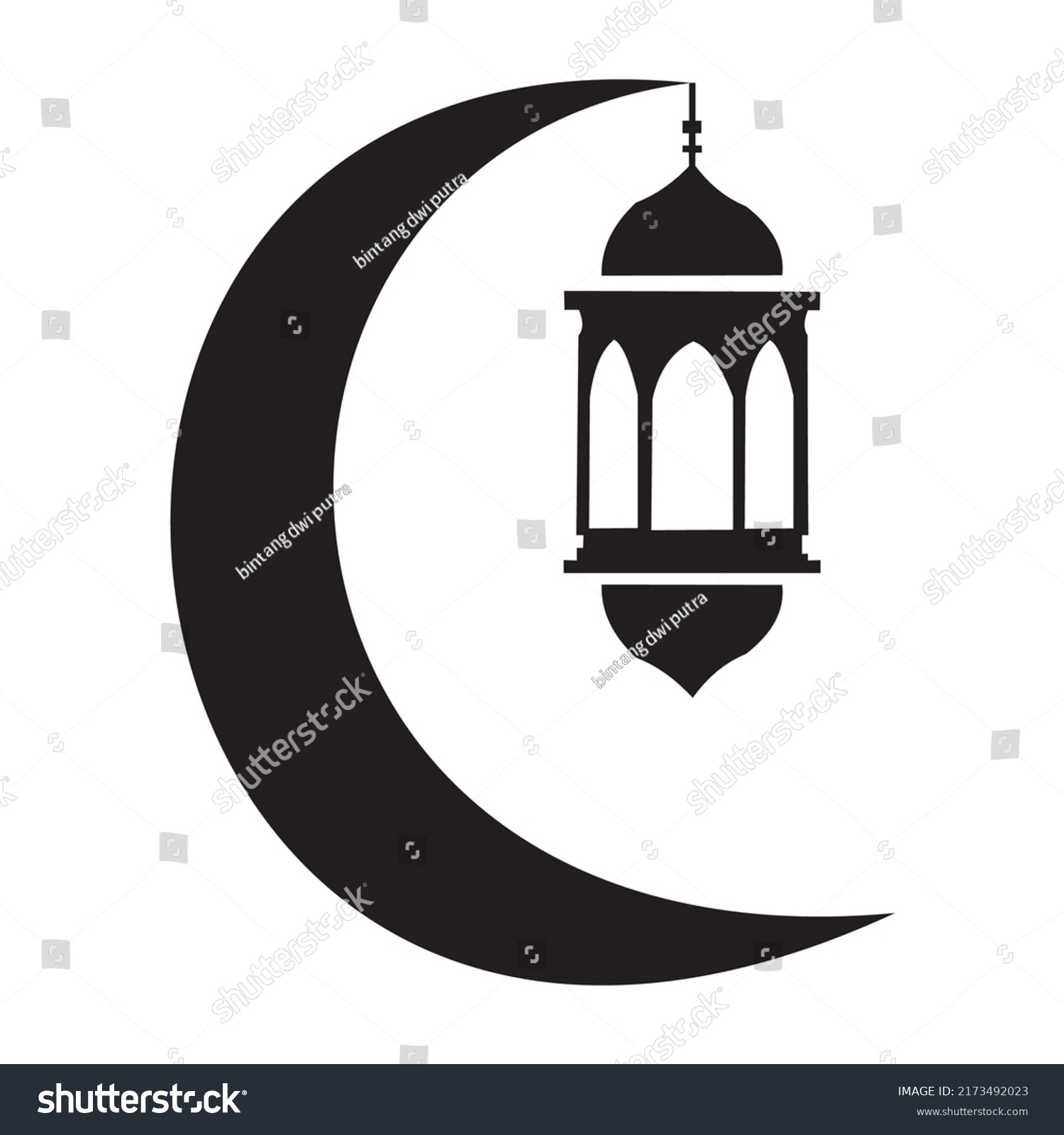 Black Logo Islamic Background White Simple Stock Vector (Royalty Free ...