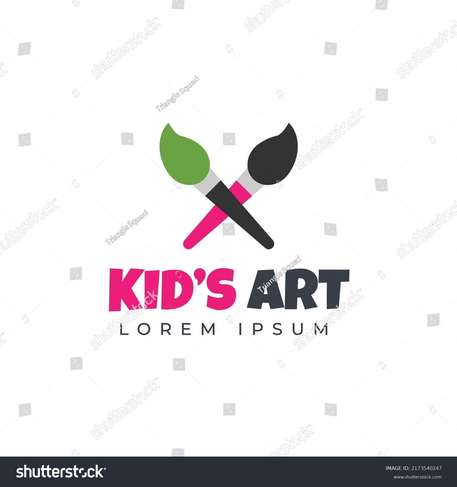 Kids Painting Logo Design Template Stock Vector (royalty Free 