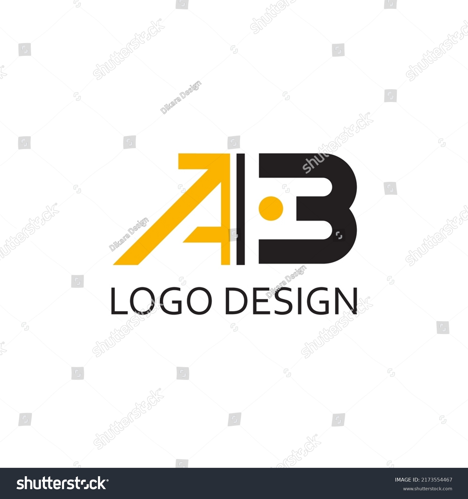 Creative Letter Ab Monogram Logo Design Stock Vector Royalty Free 2173554467 Shutterstock