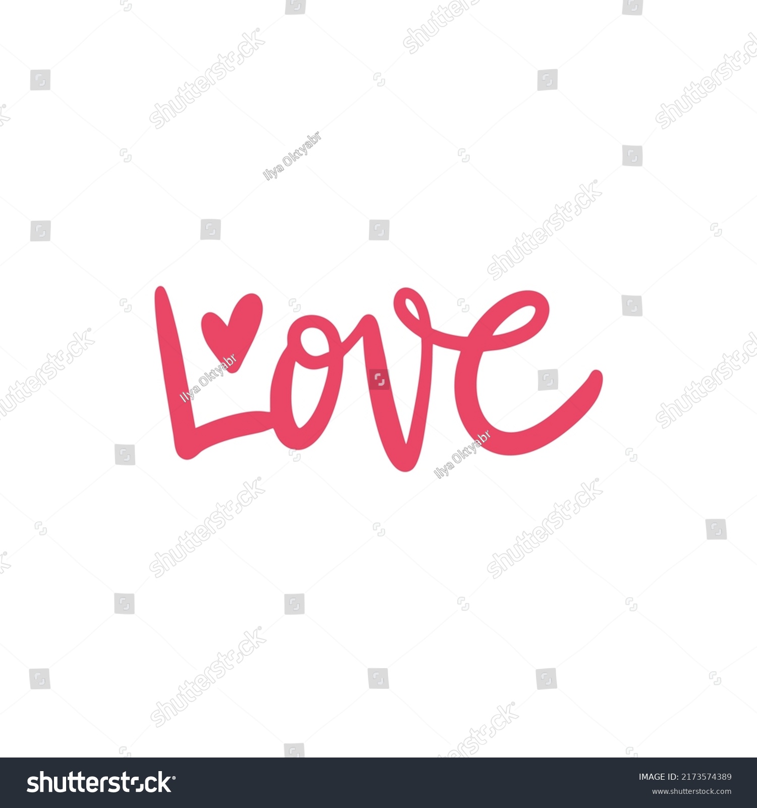 Love Word Script Lettering Text Pink Stock Vector (royalty Free 