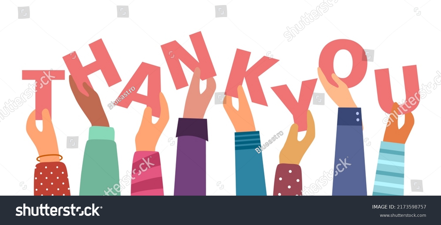 People Show Thank You Message Via Stock Vector (Royalty Free ...