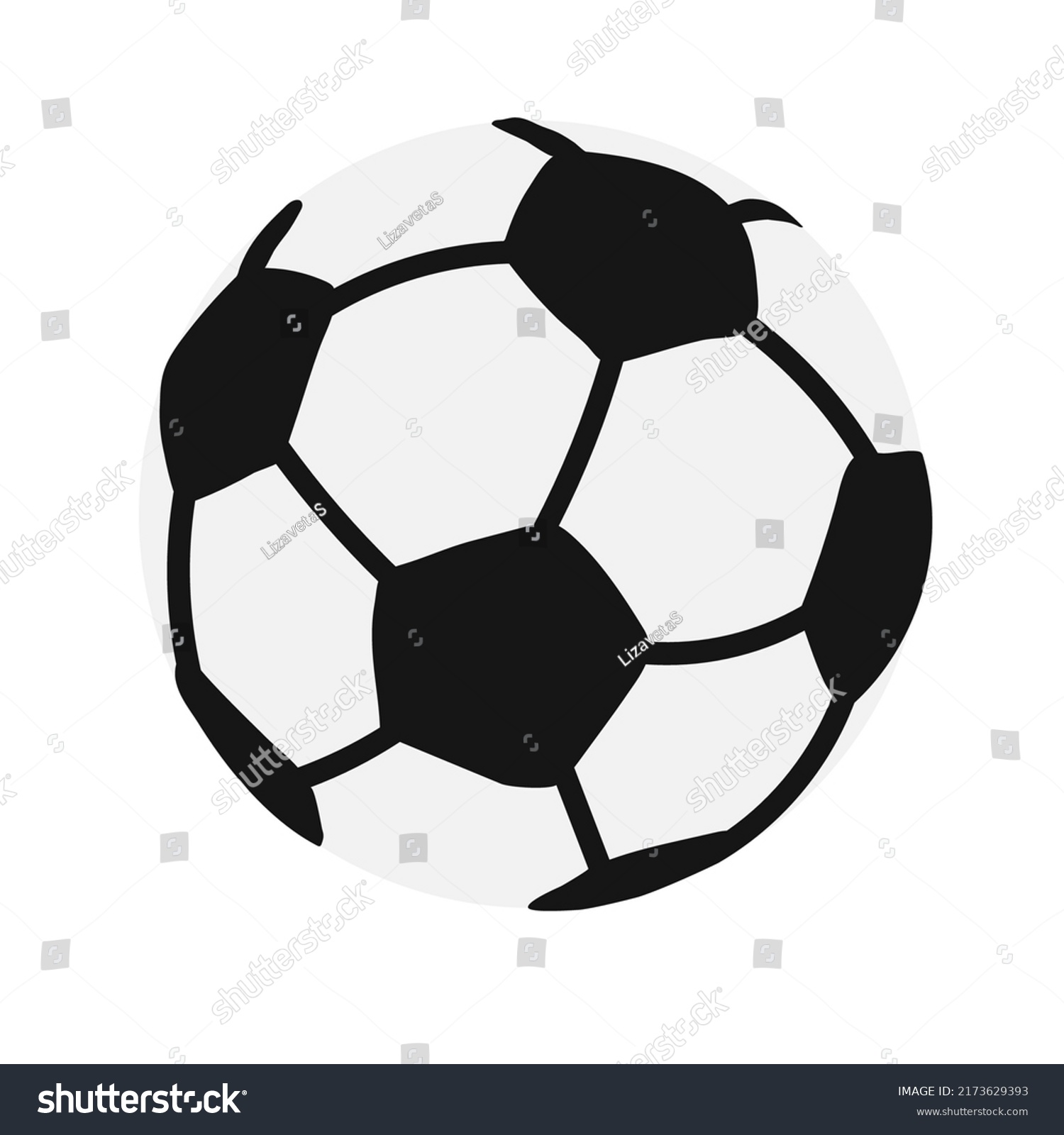 Vector Black White Illustration Soccer Ball Stock Vector (Royalty Free ...