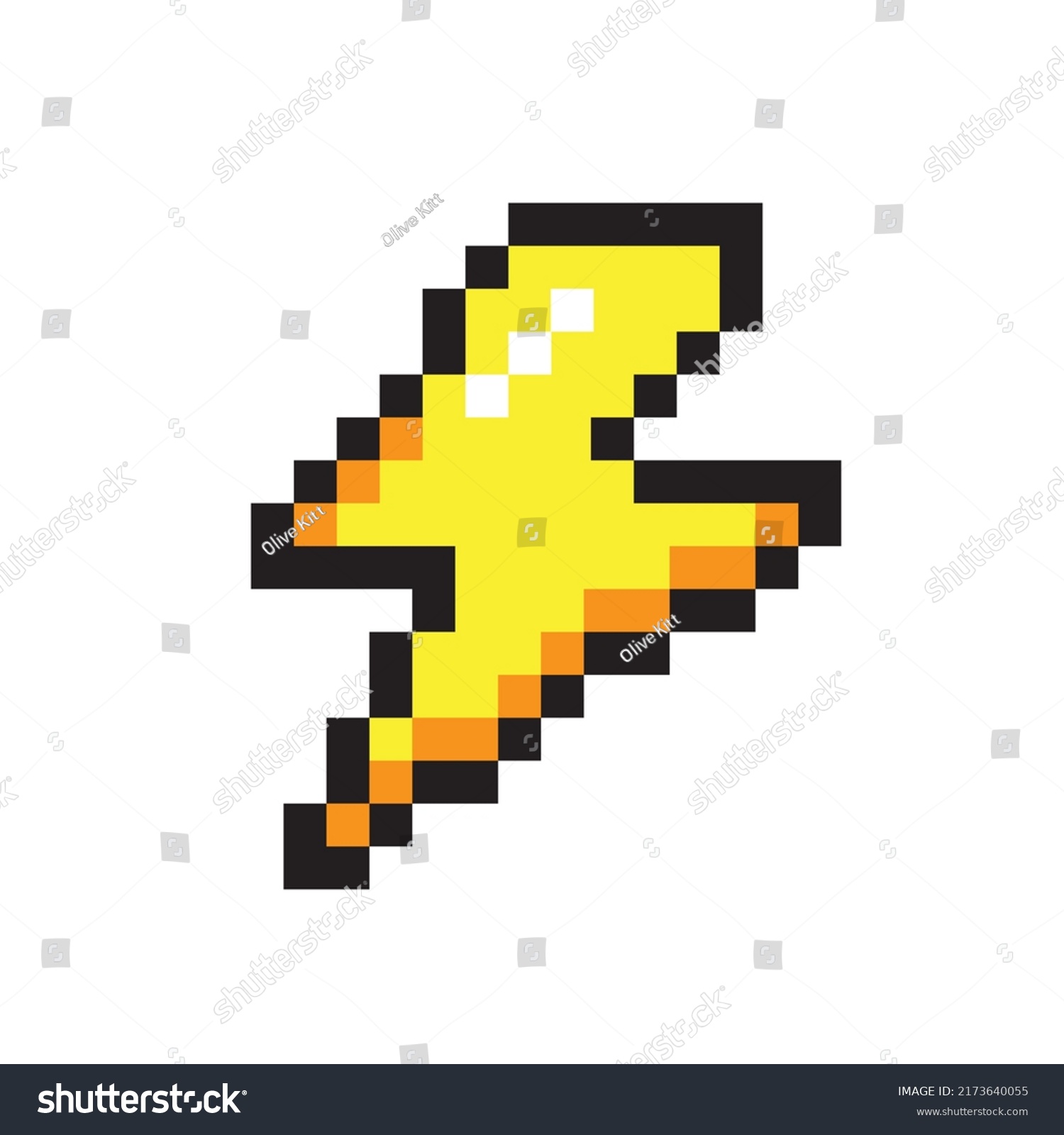 Vector Illustration Cute Pixel Art Icon Stock Vector (Royalty Free ...