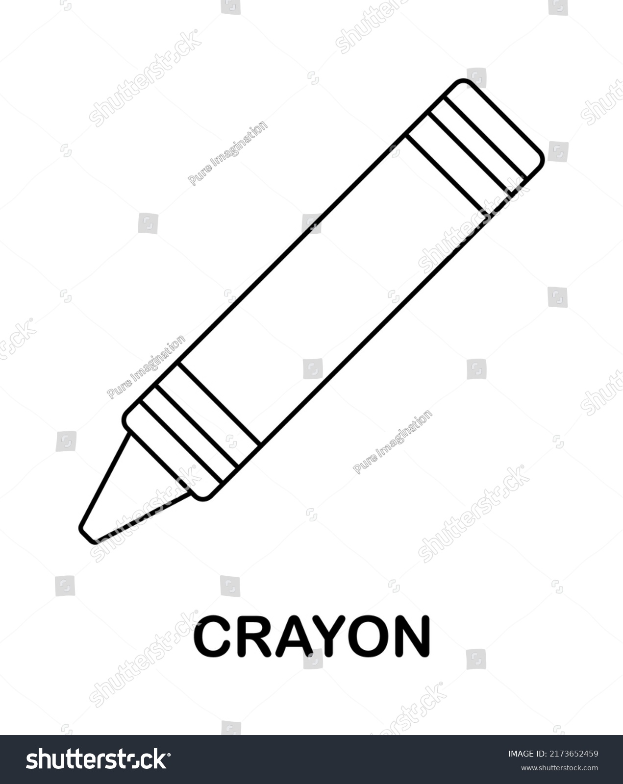 Coloring Page Crayon Kids Stock Vector (Royalty Free) 2173652459 ...