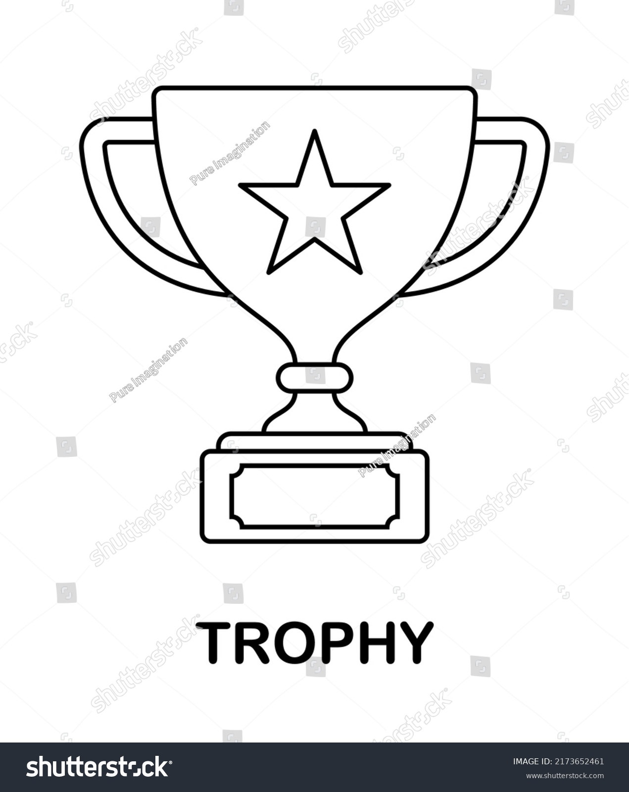 Coloring Page Trophy Kids Stock Vector (Royalty Free) 2173652461 ...