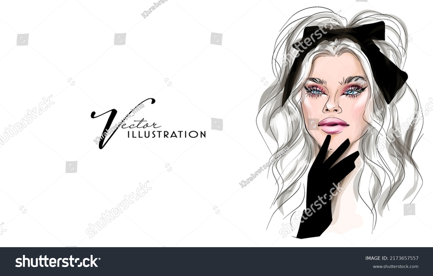 Abstract Girl Model Face Makeup Drawing Stock Vector Royalty Free 2173657557 Shutterstock