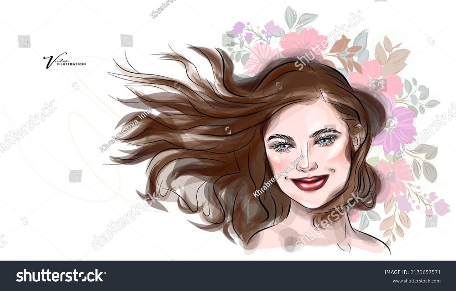 Abstract Girl Model Face Makeup Drawing Stock Vector Royalty Free 2173657571 Shutterstock 2927