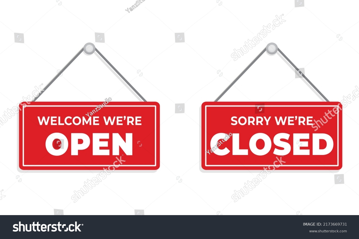 Vector Red Sign Sorry We Closed Stock Vector (Royalty Free) 2173669731 ...