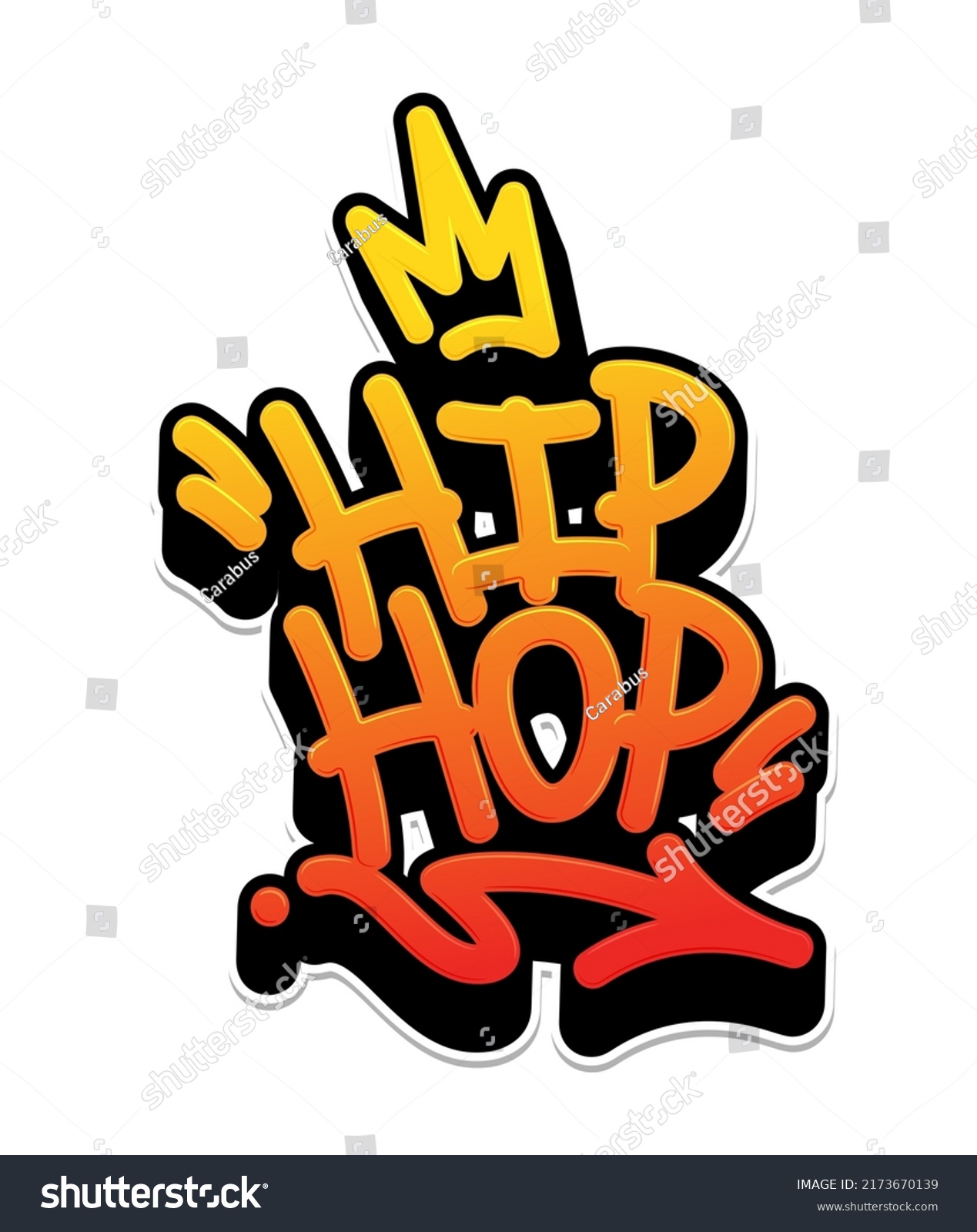 Hip Hop Tag Graffiti Style Label Stock Vector (Royalty Free) 2173670139 ...