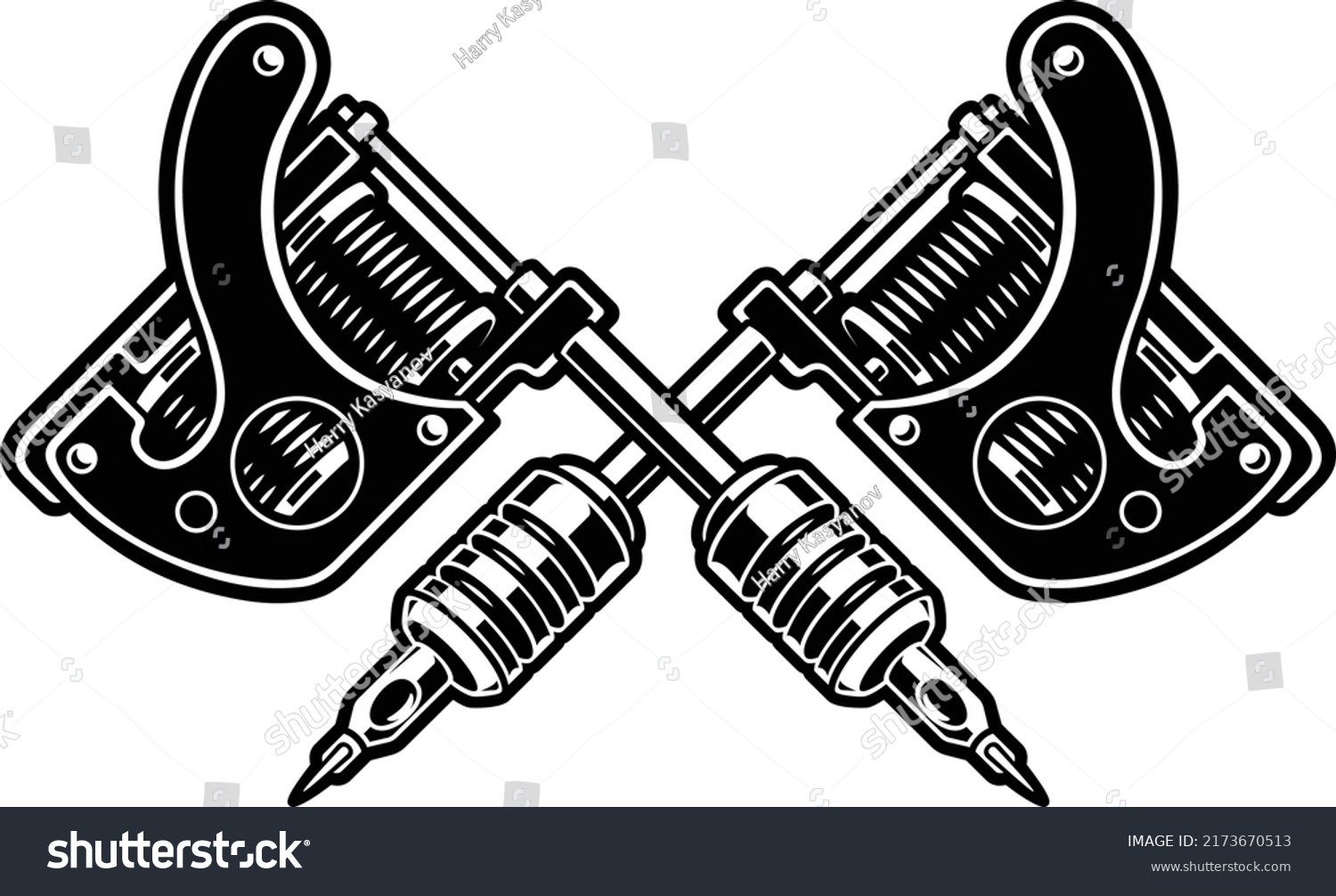 Tattoo Machine Vector On White Background Stock Vector (royalty Free 