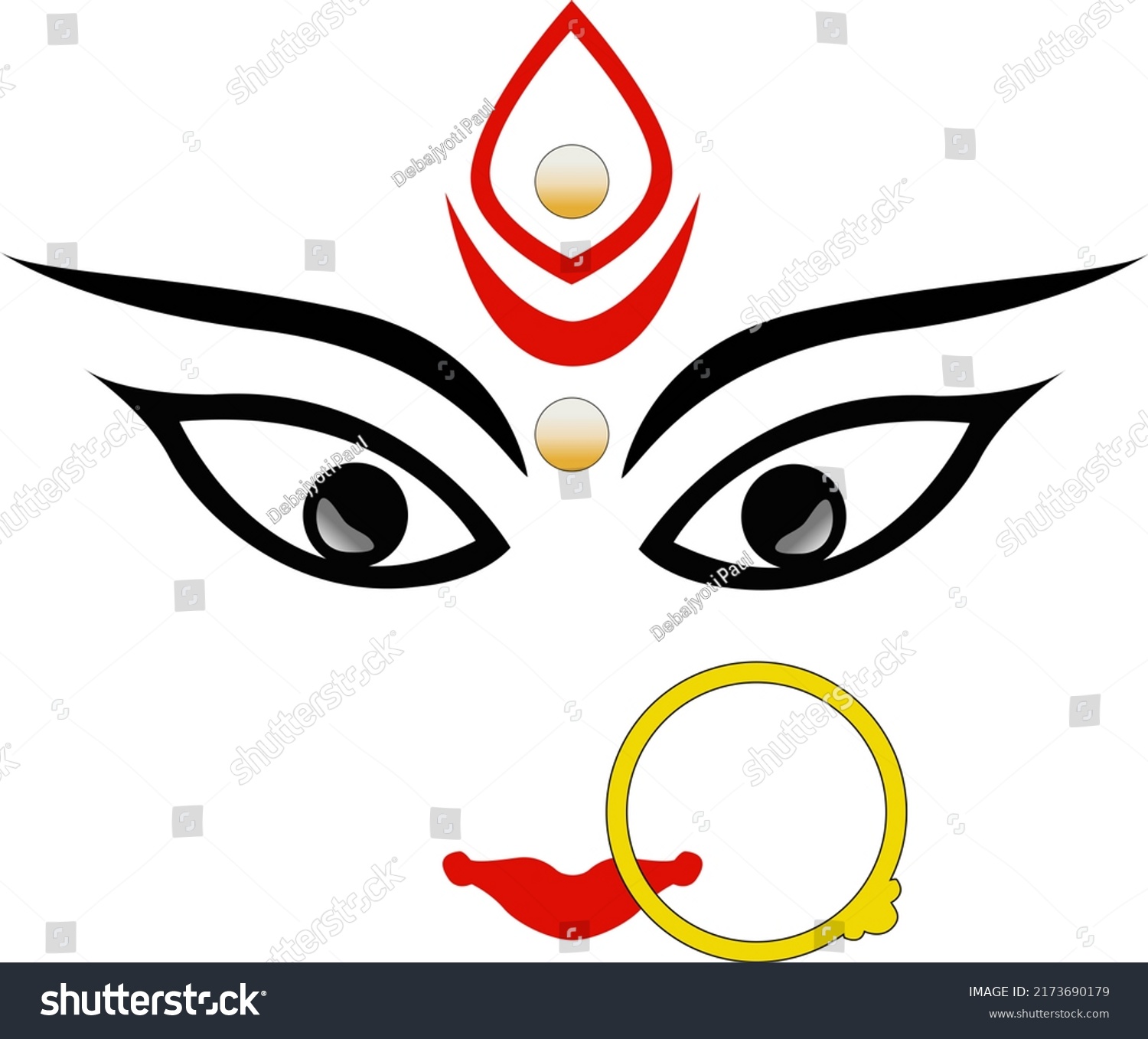 Goddess Durga Symbol Digital Illustration Stock Illustration 2173690179 ...