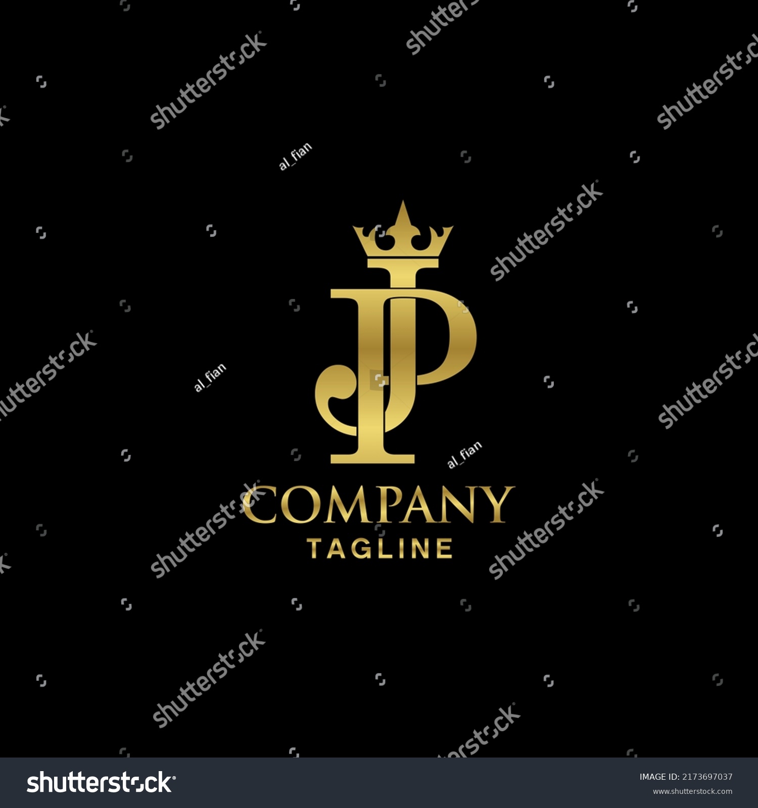 Luxury Initial Jp Crown Logo Design Stock Illustration 2173697037 ...