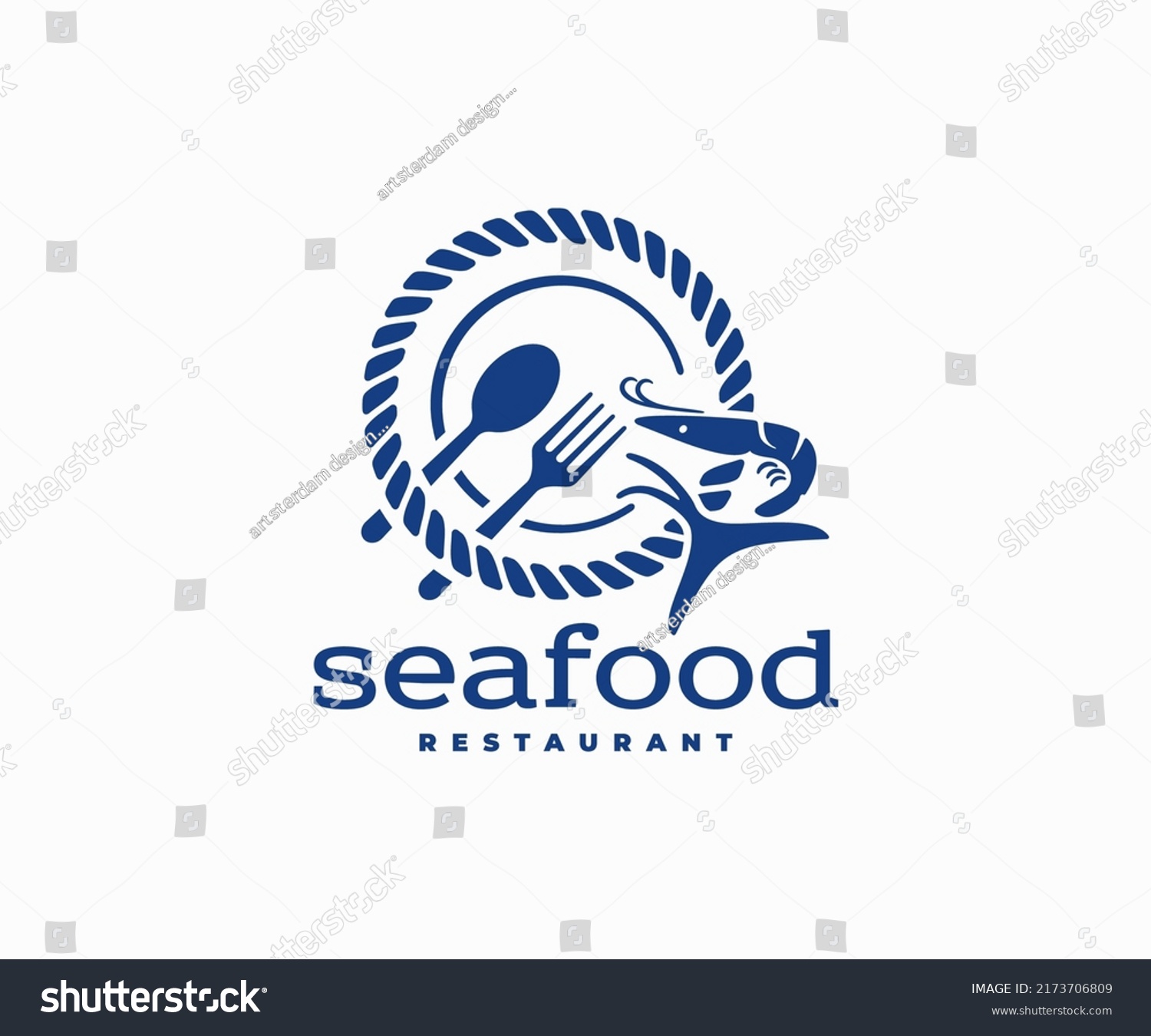 Seafood Restaurant Logo Design Vector Design Stock Vector (Royalty Free ...