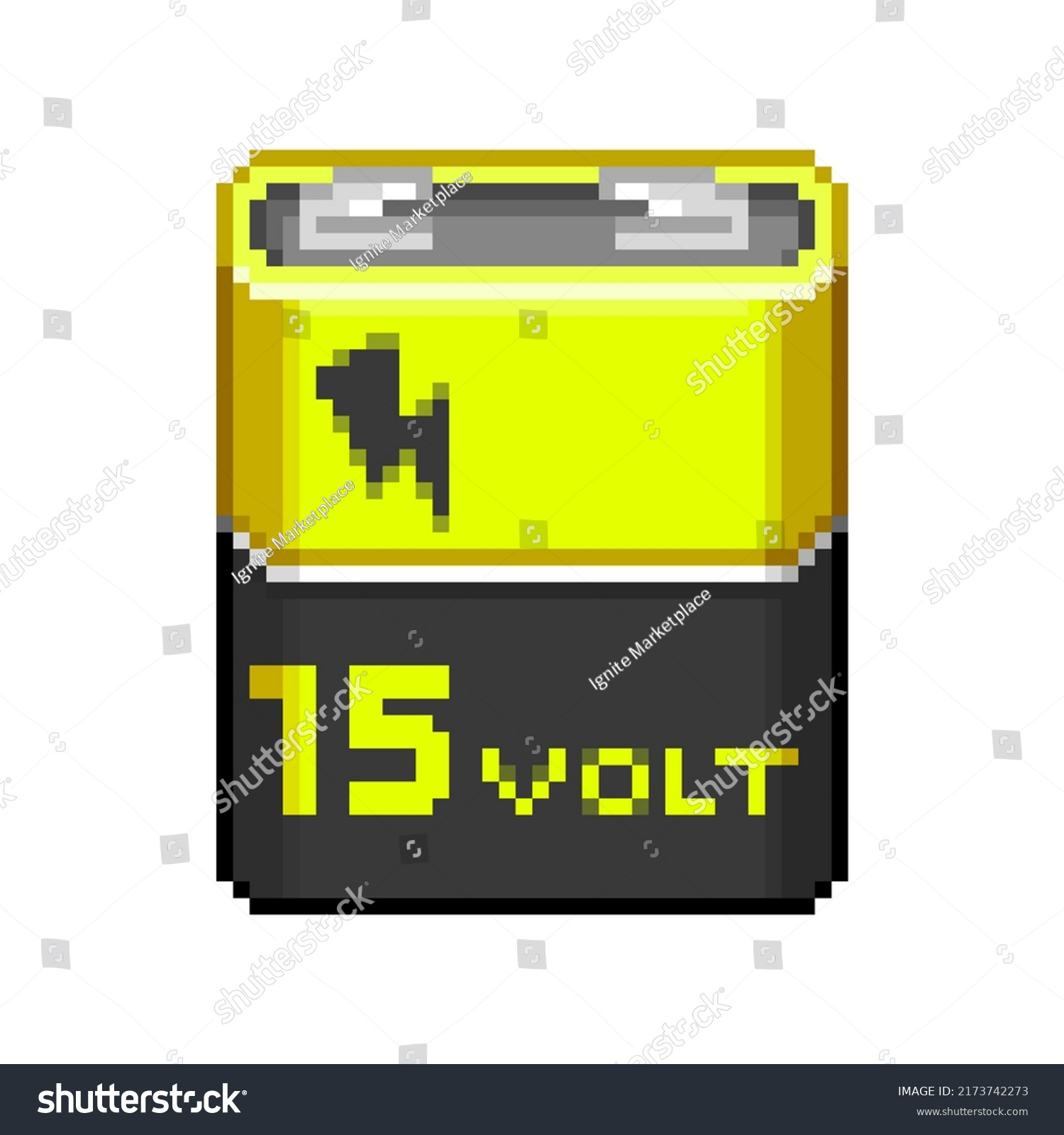 8bit Retro Styled Cartoon Illustration Voltage Stock Illustration 