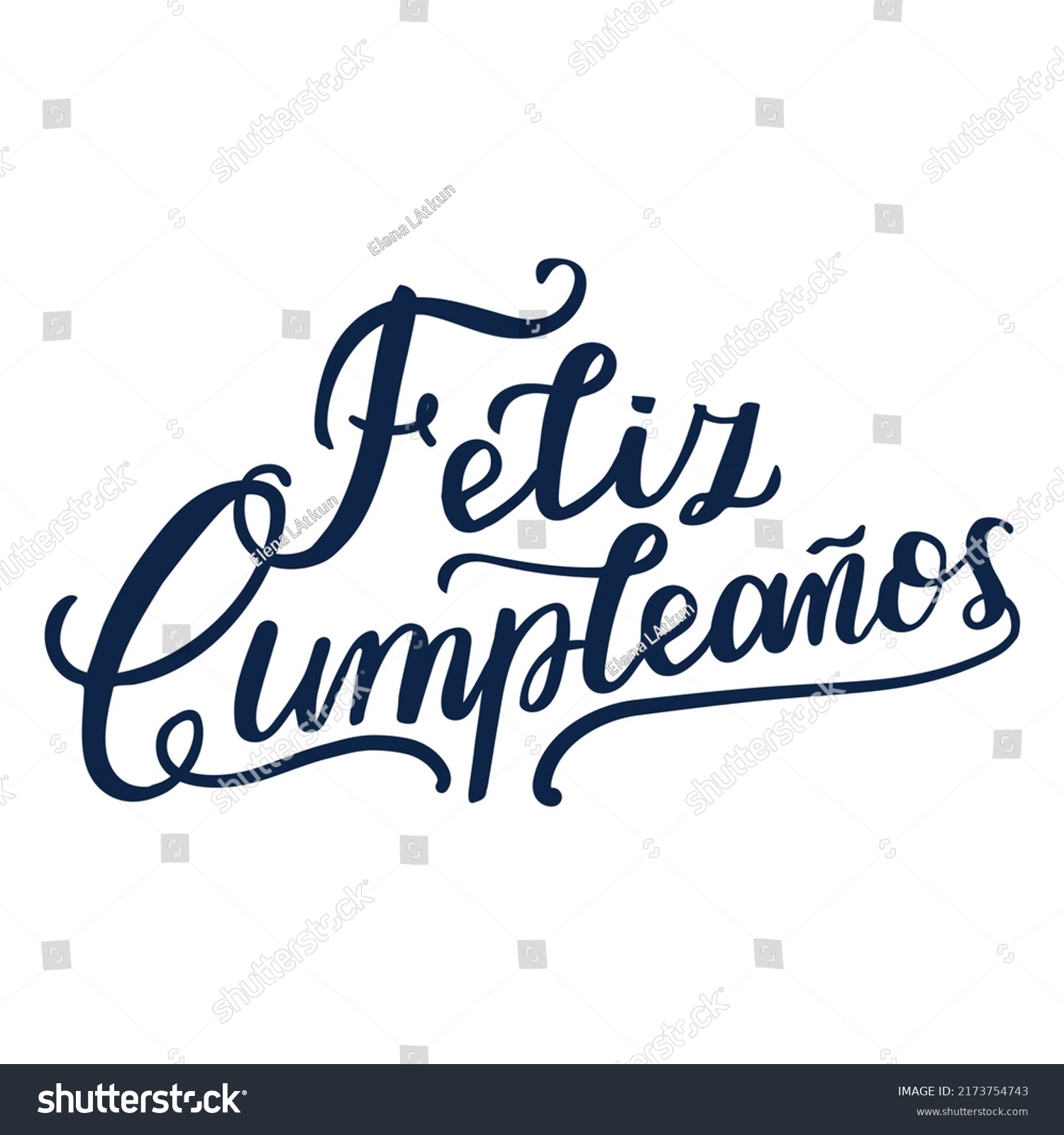 Feliz Cumpleanos Lettering High Quality Vector Stock Vector (Royalty ...