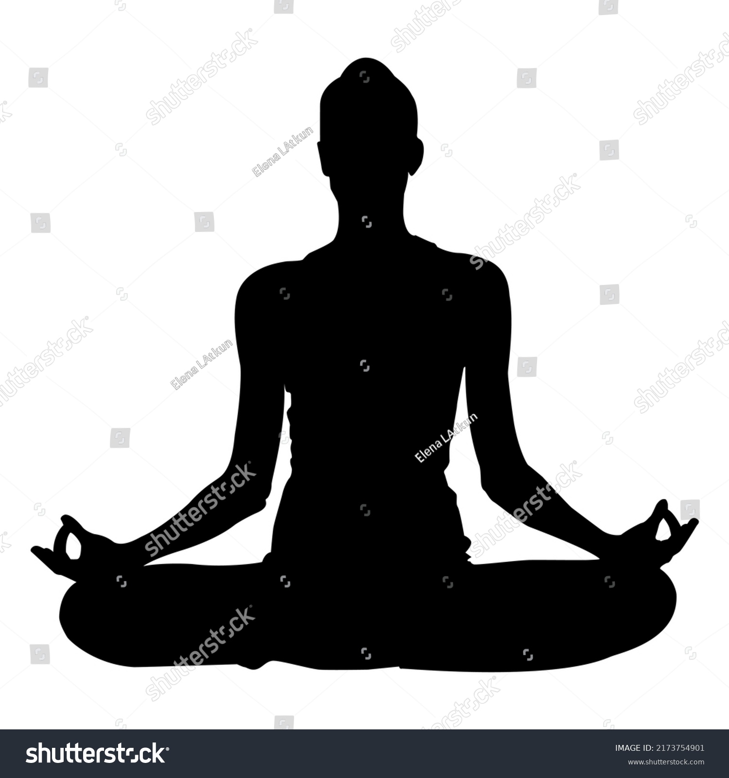 Easy Yoga Pose Silhouette High Quality Stock Vector (Royalty Free ...