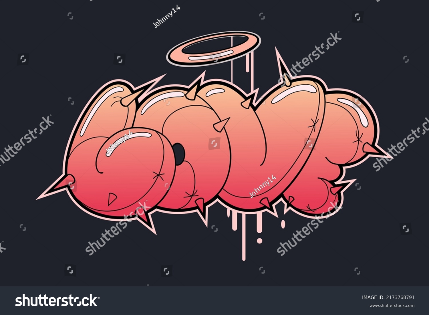 Love Concept Lettering Graffiti Style Greeting Stock Vector (Royalty