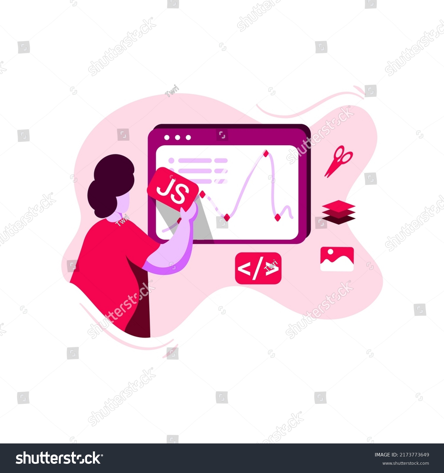 Javascript Keyframes Icon Illustration Vector Video Stock Vector ...