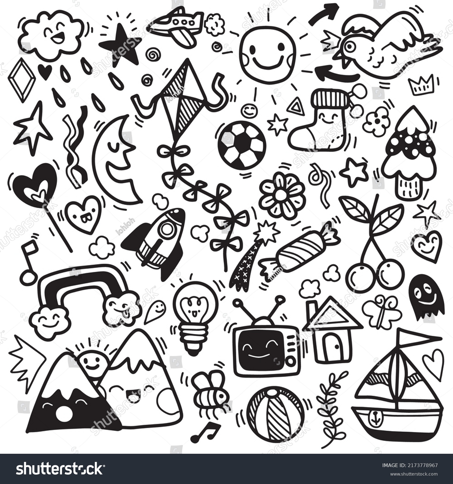 Doodle Cute Kids Vector Illustration Stock Vector (Royalty Free ...