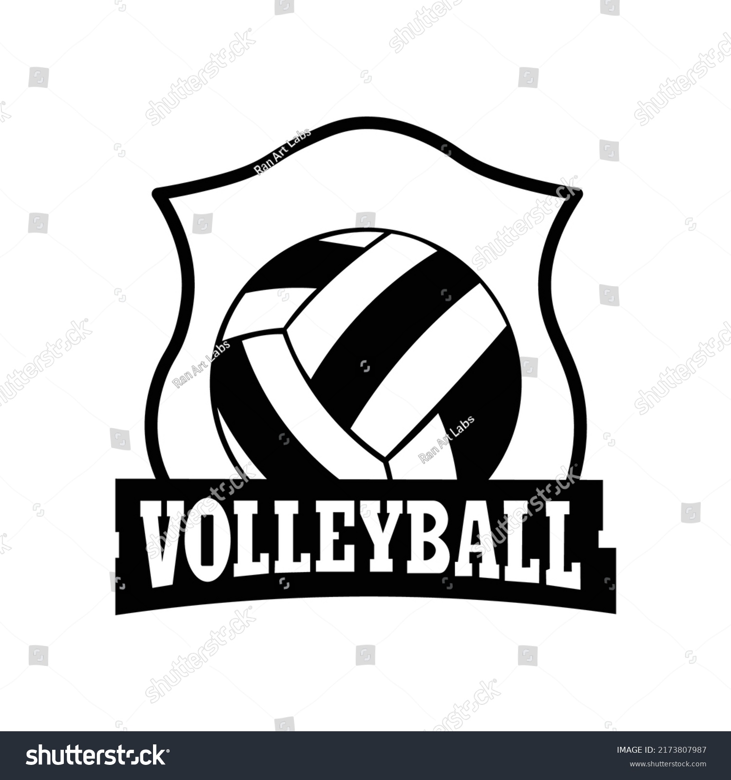 Volleyball Illustration Vector Design Black White Stock Vector (Royalty ...