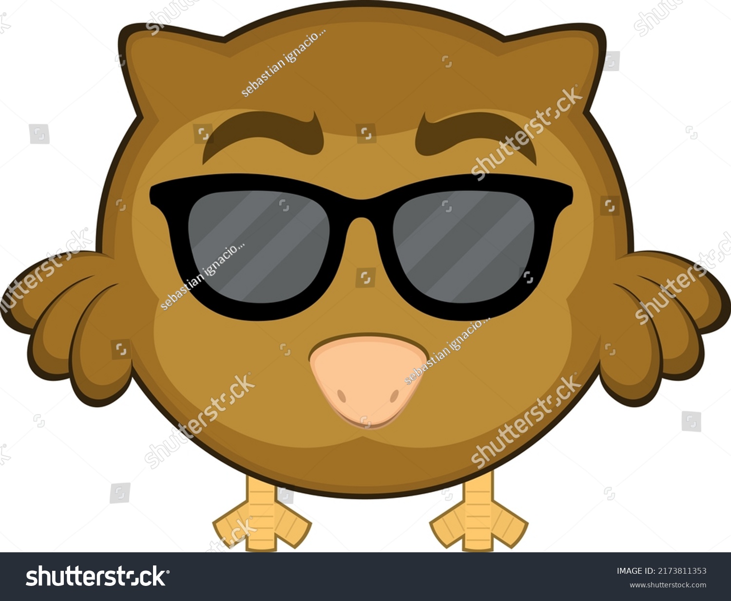 Vector Illustration Cartoon Owl Sunglasses Stock Vector Royalty Free 2173811353 Shutterstock